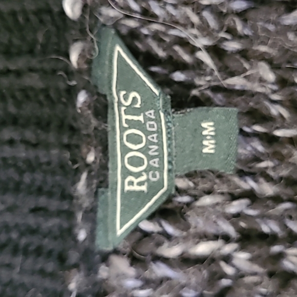 𝅺roots marled charcoal chunky knit v-neck button front cardigan - Picture 3 of 6